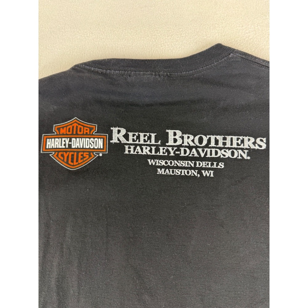 HARLEY DAVIDSON Long Sleeve Crew Neck Men's Large Motorcycles Spell Out‎ Sleeves - Picture 8 of 8